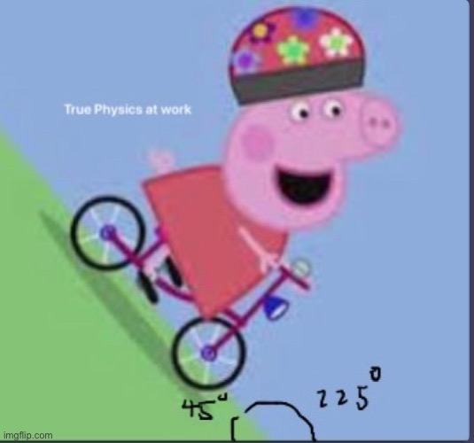 True physics | image tagged in peppa pig | made w/ Imgflip meme maker
