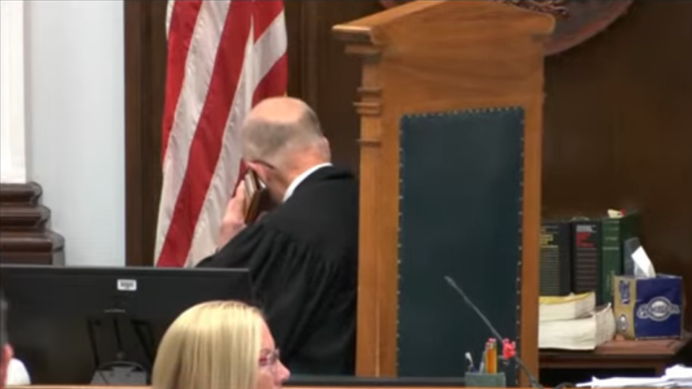 Judge on the Phone Blank Meme Template