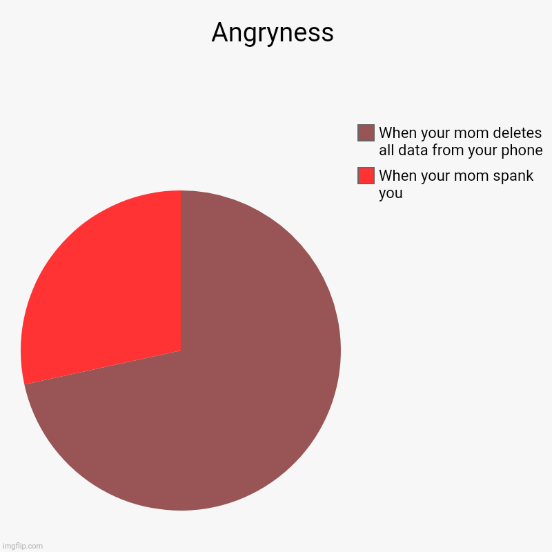 Angryness | When your mom spank you, When your mom deletes all data from your phone | image tagged in charts,pie charts | made w/ Imgflip chart maker