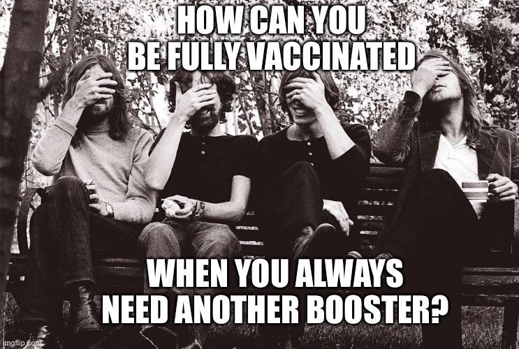 Pink Floyd facepalm | HOW CAN YOU BE FULLY VACCINATED WHEN YOU ALWAYS NEED ANOTHER BOOSTER? | image tagged in pink floyd facepalm | made w/ Imgflip meme maker