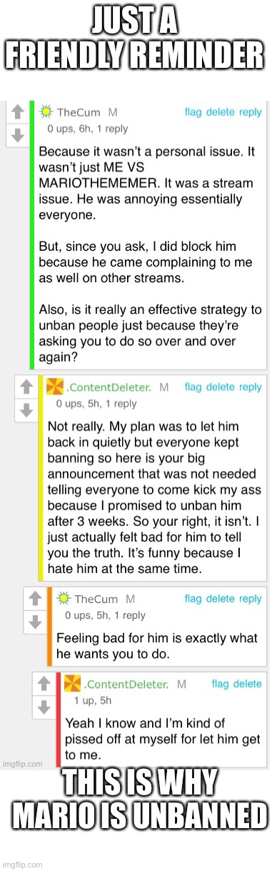 I’m not trying to start shit but this is just a friendly reminder | JUST A FRIENDLY REMINDER; THIS IS WHY MARIO IS UNBANNED | made w/ Imgflip meme maker