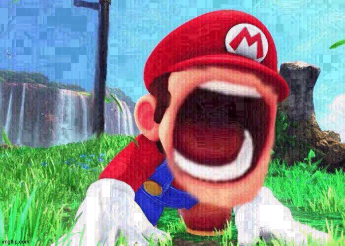 Mario screaming | image tagged in mario screaming | made w/ Imgflip meme maker