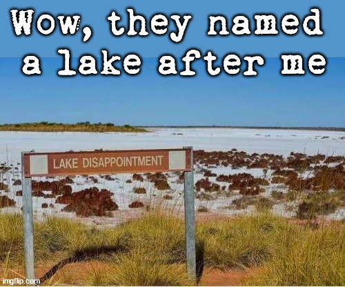 Wow, they named 
a lake after me | image tagged in depression | made w/ Imgflip meme maker