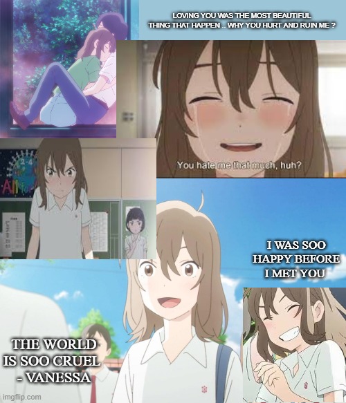 my new temp .. like it ? | LOVING YOU WAS THE MOST BEAUTIFUL THING THAT HAPPEN .. WHY YOU HURT AND RUIN ME ? I WAS SOO HAPPY BEFORE I MET YOU; THE WORLD IS SOO CRUEL 
 - VANESSA | made w/ Imgflip meme maker