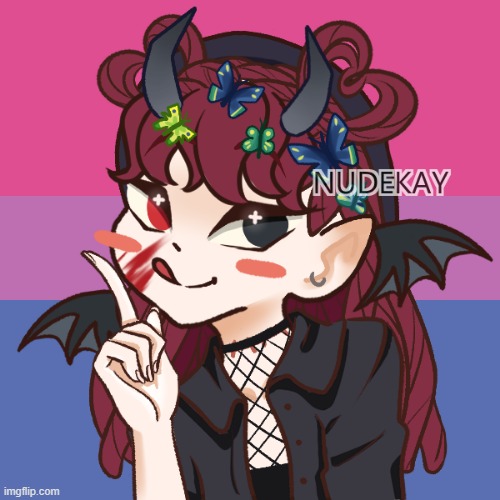 this is Kara, she is a bisexual vampire. she likes being "spicy~" | made w/ Imgflip meme maker