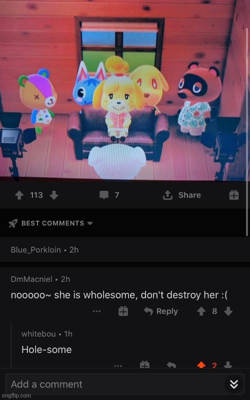 Noooooo! | image tagged in isabelle animal crossing announcement,animal crossing,gangbang,cursed,comments | made w/ Imgflip meme maker