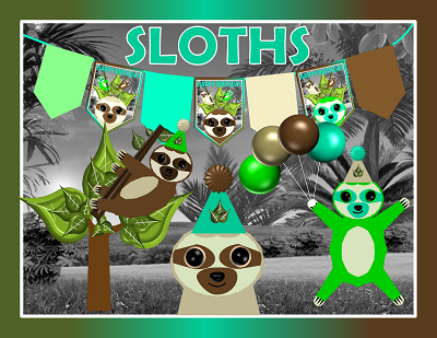 Sloths party Blank Meme Template
