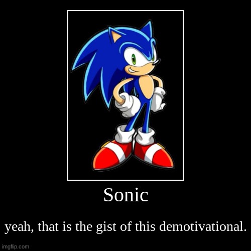 sonic. | image tagged in funny,demotivationals | made w/ Imgflip demotivational maker