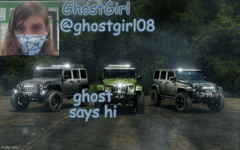 GhostGirl08 Temp | ghost says hi | image tagged in ghostgirl08 temp | made w/ Imgflip meme maker