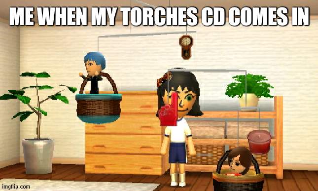 ME WHEN MY TORCHES CD COMES IN | image tagged in mii | made w/ Imgflip meme maker