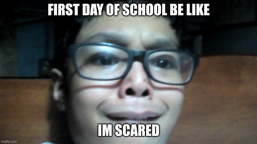 first day of school be like |  FIRST DAY OF SCHOOL BE LIKE; IM SCARED | image tagged in im scared | made w/ Imgflip meme maker