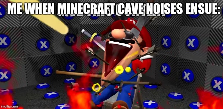 E | ME WHEN MINECRAFT CAVE NOISES ENSUE: | made w/ Imgflip meme maker