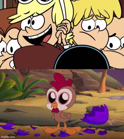 Loni Loves Baby Chicken Boo | image tagged in baby,the loud house,animaniacs,chicken | made w/ Imgflip meme maker