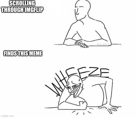 Wheeze | SCROLLING THROUGH IMGFLIP FINDS THIS MEME | image tagged in wheeze | made w/ Imgflip meme maker
