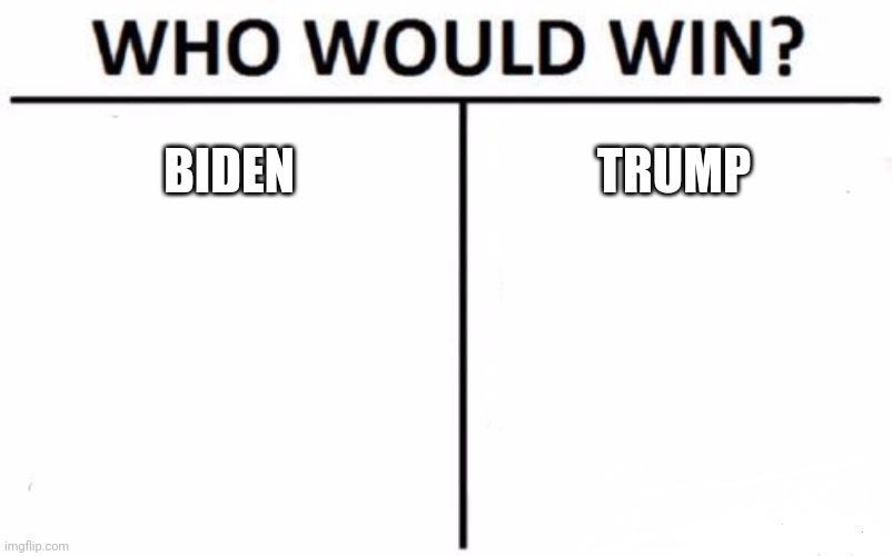 Causing trouble lol | BIDEN; TRUMP | image tagged in memes,who would win,politics,causing trouble,yes,yup | made w/ Imgflip meme maker
