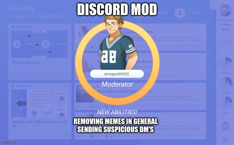 discord mod (repost of my own meme) | image tagged in discord moderator,shitpost | made w/ Imgflip meme maker
