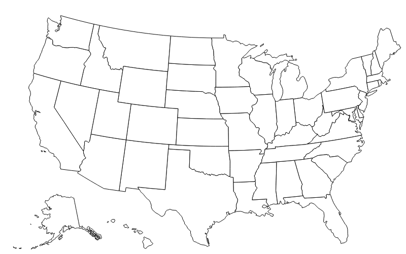 High Quality map of usa Blank Meme Template