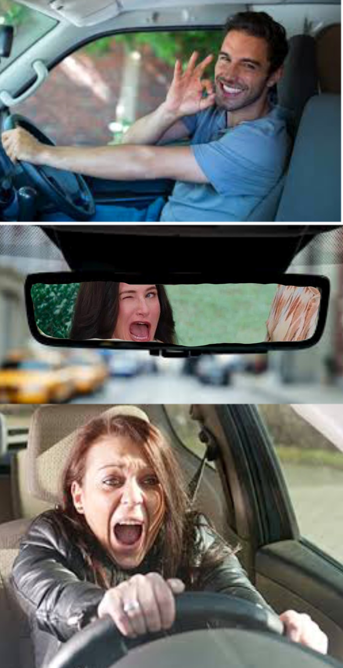 High Quality Something scary in the rear view mirror Blank Meme Template