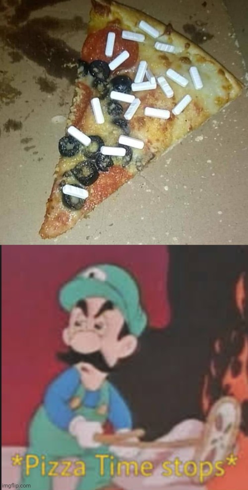 Cursed pizza | image tagged in pizza time stops,cursed image,pills,pizza,memes,pizza fail | made w/ Imgflip meme maker