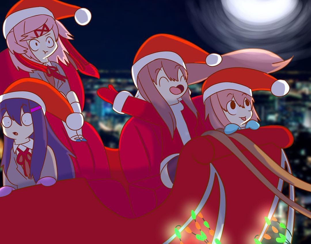 High Quality Doki Doki Christmas Club! Blank Meme Template