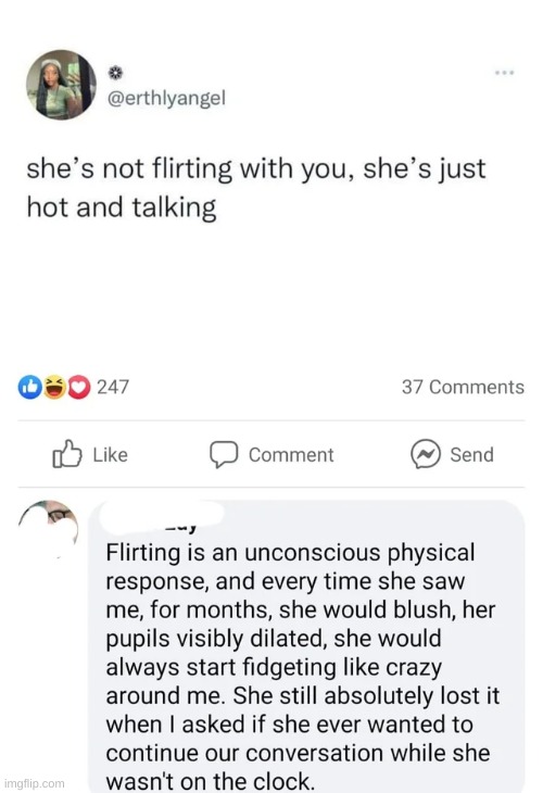 Dude shes not flirting shes uncomfortable | made w/ Imgflip meme maker