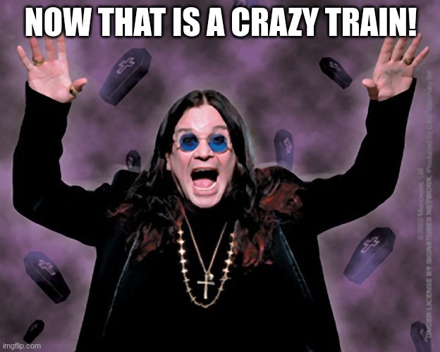 OZZY | NOW THAT IS A CRAZY TRAIN! | image tagged in ozzy | made w/ Imgflip meme maker