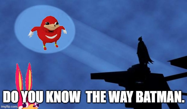 knuckles | DO YOU KNOW  THE WAY BATMAN. | image tagged in batman signal,memes | made w/ Imgflip meme maker