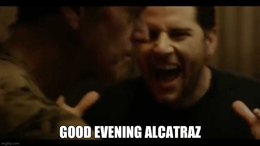 M Shadows | GOOD EVENING ALCATRAZ | image tagged in m shadows | made w/ Imgflip meme maker