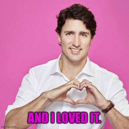 Trudeau | AND I LOVED IT. | image tagged in trudeau | made w/ Imgflip meme maker
