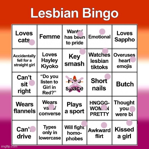 hehe | image tagged in lesbian bingo | made w/ Imgflip meme maker