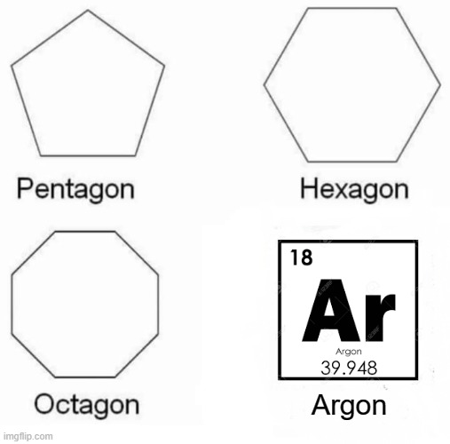 Argon | Argon | image tagged in memes,pentagon hexagon octagon | made w/ Imgflip meme maker
