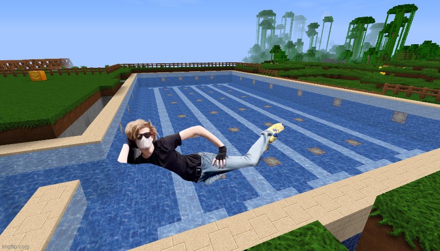 Ranboo swimming | image tagged in ranboo,minecraft,dream smp | made w/ Imgflip meme maker