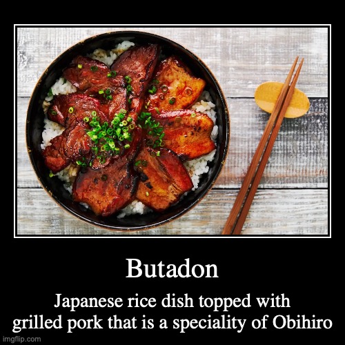 Butadon | image tagged in demotivationals,food | made w/ Imgflip demotivational maker