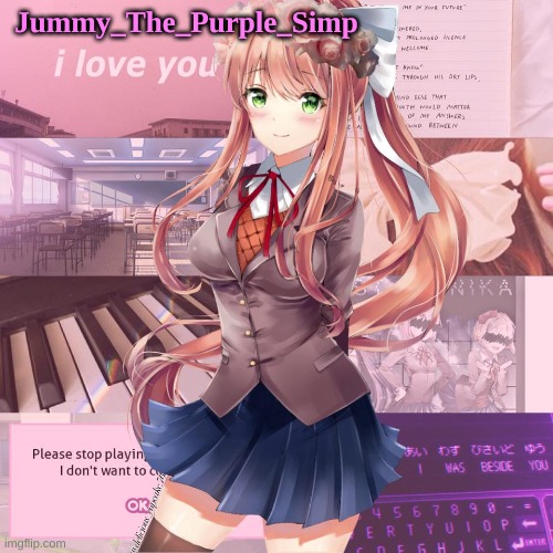 Monika temp by Lak (forgor rest of name) Blank Meme Template