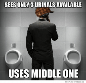 middle urinal Blank Meme Template