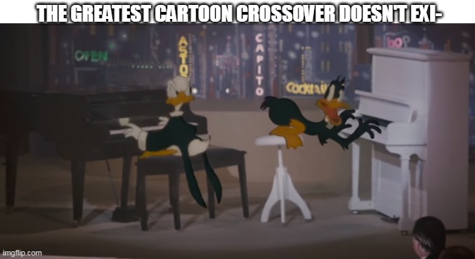 Ducks Crossover | THE GREATEST CARTOON CROSSOVER DOESN'T EXI- | image tagged in animal crossing | made w/ Imgflip meme maker