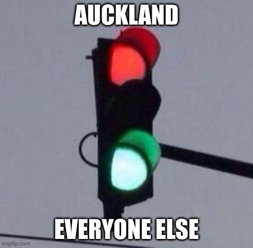 Life in NZ | AUCKLAND; EVERYONE ELSE | image tagged in mixed signals | made w/ Imgflip meme maker