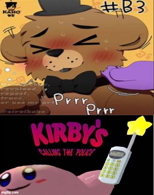 image tagged in blank white template,kirby's calling the police | made w/ Imgflip meme maker
