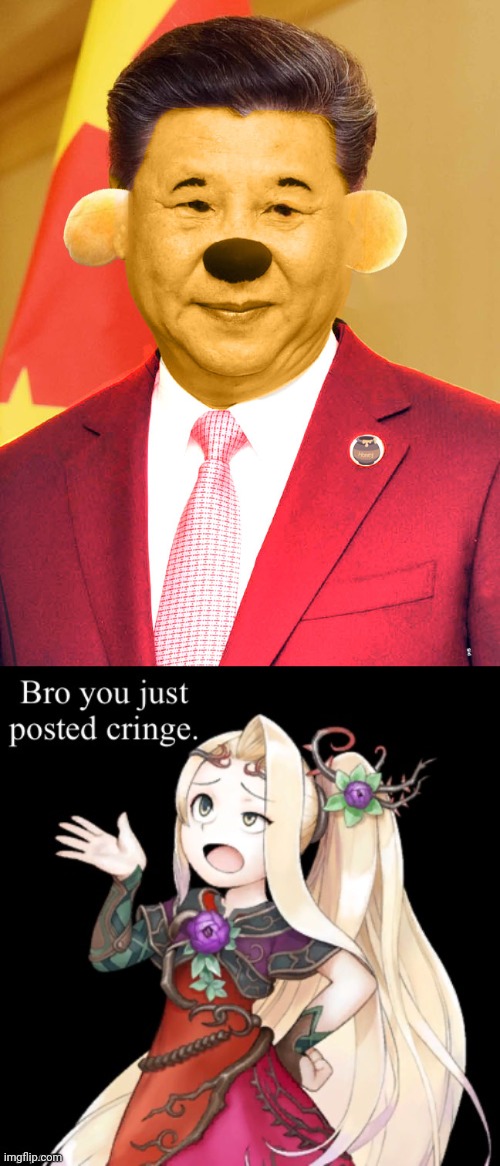 I hate this shitpost above me so racist cringe | image tagged in xi jinping winnie the poo,viridi bro you just posted cringe,racism,racist,cringe | made w/ Imgflip meme maker