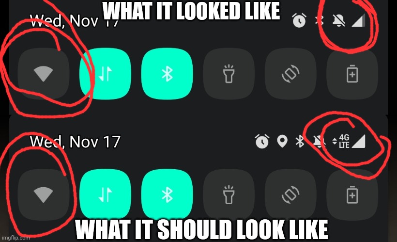 I had to restart my phone lol | WHAT IT LOOKED LIKE; WHAT IT SHOULD LOOK LIKE | made w/ Imgflip meme maker