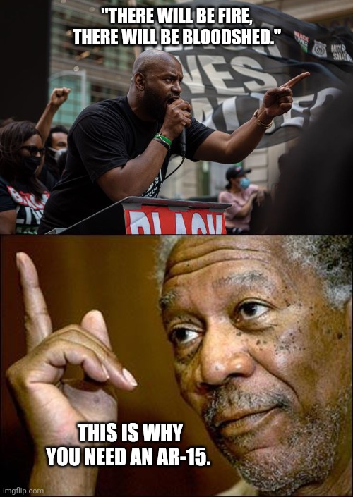 I'm a proud owner of one. | "THERE WILL BE FIRE, THERE WILL BE BLOODSHED."; THIS IS WHY YOU NEED AN AR-15. | image tagged in memes | made w/ Imgflip meme maker