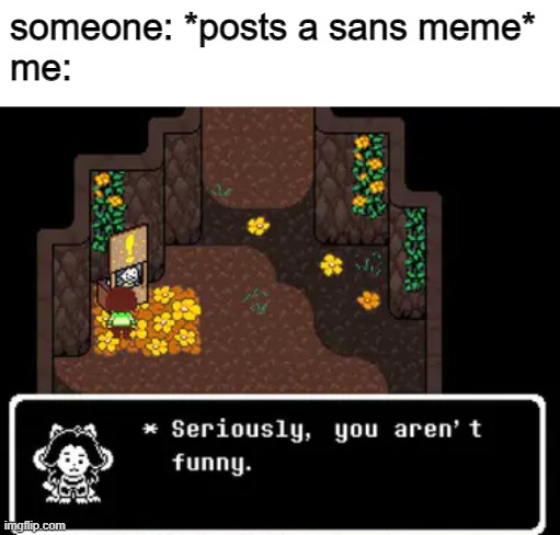 sans is not a meme. stop it | someone: *posts a sans meme*
me: | image tagged in you are not funny ts underswap | made w/ Imgflip meme maker