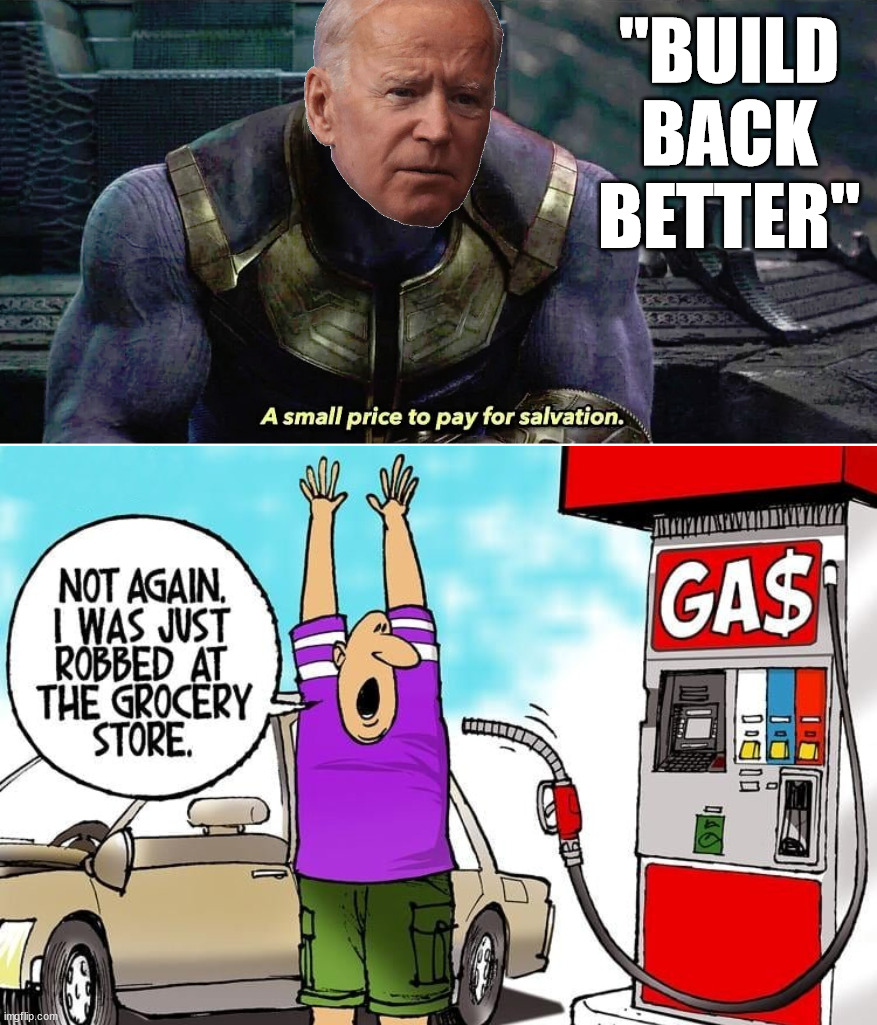 Thanos and Joe have so much in common. | "BUILD BACK BETTER" | image tagged in a small price to pay for salvation,political meme | made w/ Imgflip meme maker