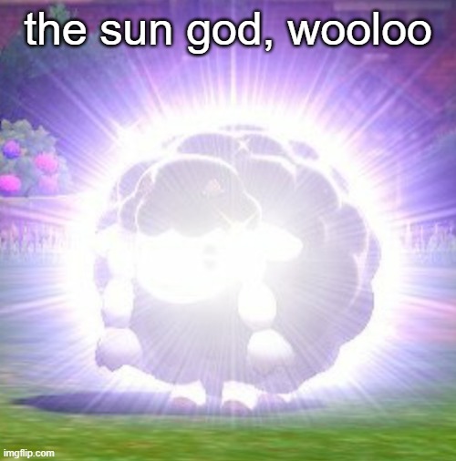 The real shinies | the sun god, wooloo | image tagged in wooloo | made w/ Imgflip meme maker