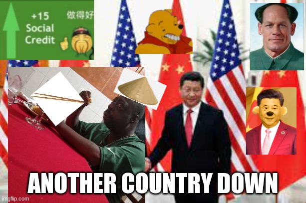 Beetlejuice visits china | ANOTHER COUNTRY DOWN | image tagged in china,social credit,memes | made w/ Imgflip meme maker