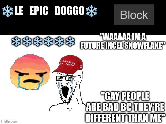 made a temp for le_epic_doggo_the_snowflake! ❄️❄️❄️ | ❄️❄️❄️❄️❄️❄️ | made w/ Imgflip meme maker