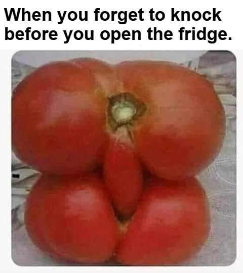 Now you know why the light goes off when you close the refrigerator door. | When you forget to knock before you open the fridge. | image tagged in fruit sex,birds and bees,kinky,sex jokes,sexual positions,sex toys | made w/ Imgflip meme maker