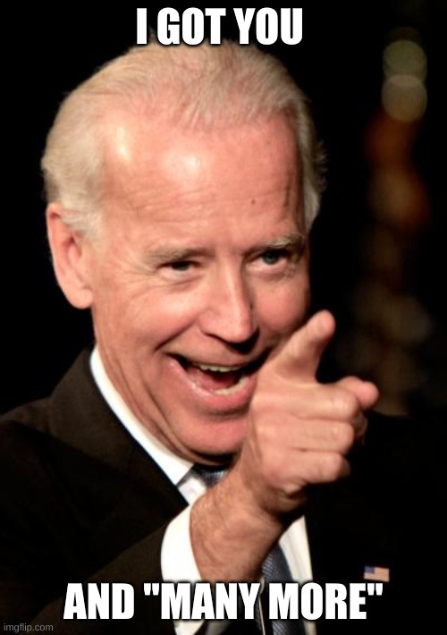 Smilin Biden |  I GOT YOU; AND "MANY MORE" | image tagged in memes,smilin biden | made w/ Imgflip meme maker