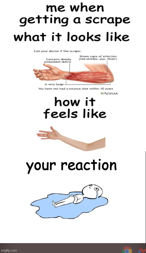 #waytoorelatable | your reaction | image tagged in crying,scratch | made w/ Imgflip meme maker