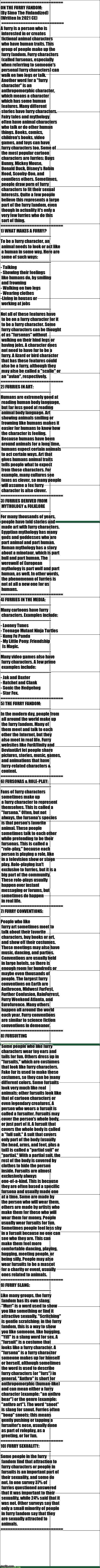 On The Furry-Fandom (By SimoTheFinlandized - 2021 CE) | image tagged in the furry fandom | made w/ Imgflip meme maker